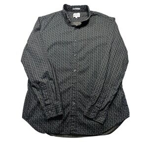 Ben Sherman Mens Stretch Fit Paisley Leaf Button Down Shirt Olive Green Black M